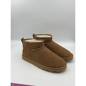 Clarks LB2291 Tan Suede Ankle Boots Womens 9M Shearling NEW